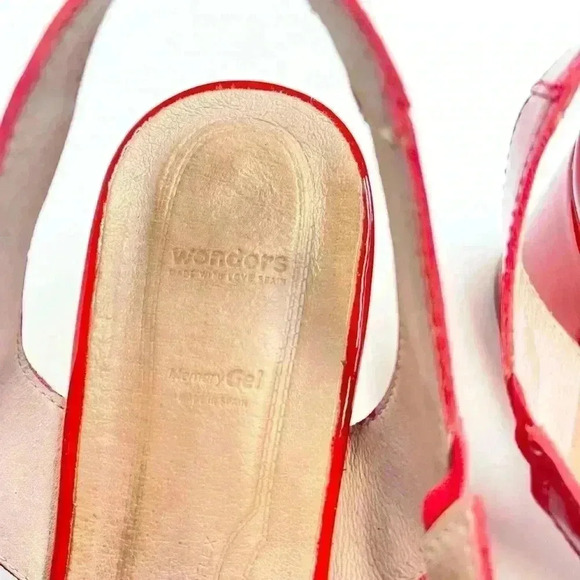 Woman’s Sandals Red Leather US Size 10.5 Euro Size 41 Made in Spain - Picture 7 of 9